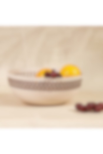 Ivory Metal & Faux Leather Bowl by Mason Home at Pernia's Pop Up Shop