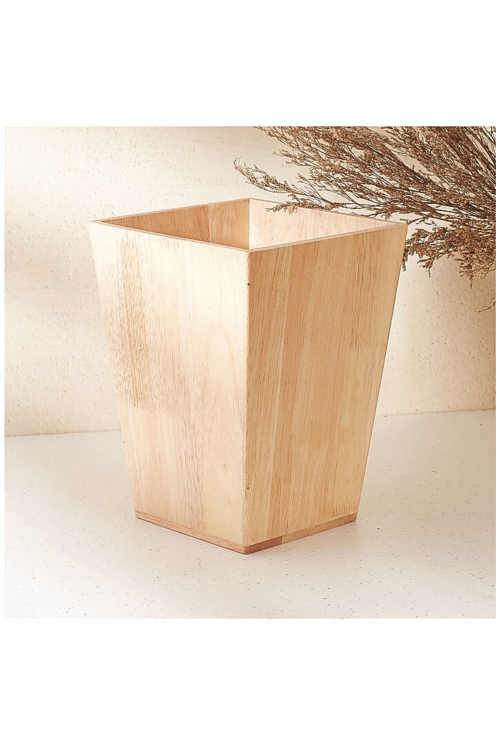 Brown Wooden Handcrafted Dustbin by Mason Home at Pernia's Pop Up Shop