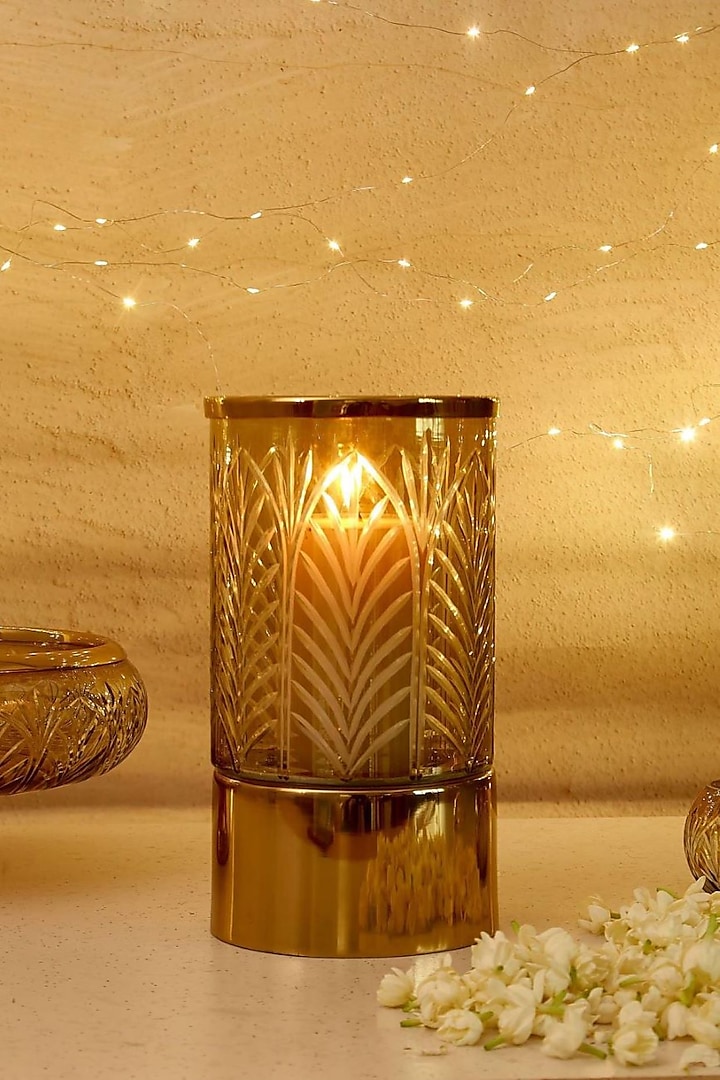 Gold Glass & Aluminium Candle Holder by Mason Home
