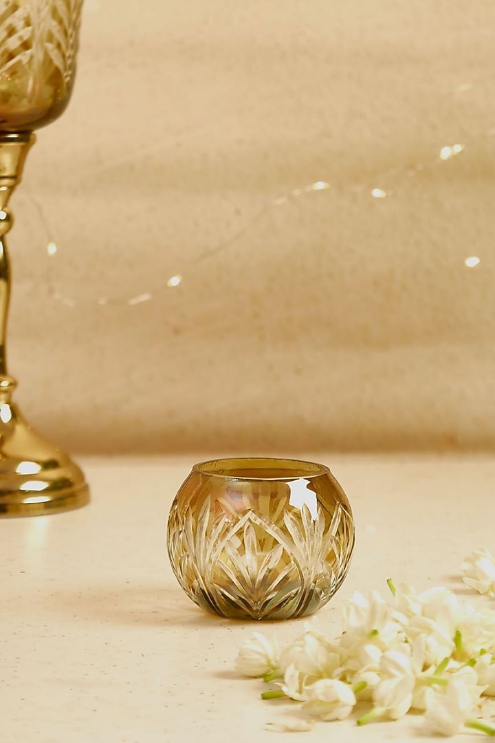 Gold Glass & Aluminium Candle Holders (Set of 4) by Mason Home at Pernia's Pop Up Shop