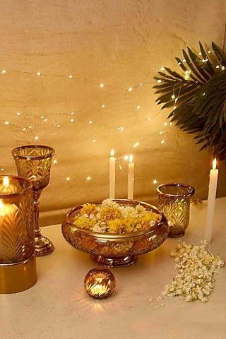 Gold Glass Aluminium Candle Holder by Mason Home