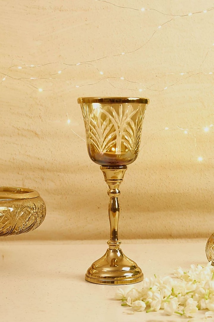Gold Glass Aluminium Candle Holder by Mason Home at Pernia's Pop Up Shop