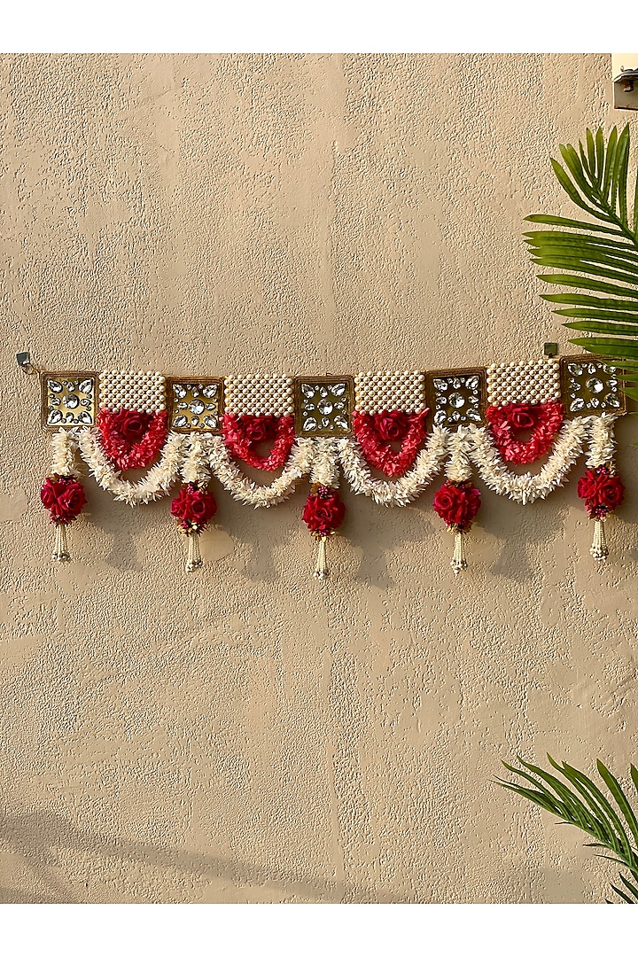 Multi-Colored Artificial Flower & Bead Embellished Handcrafted Toran by Mason Home