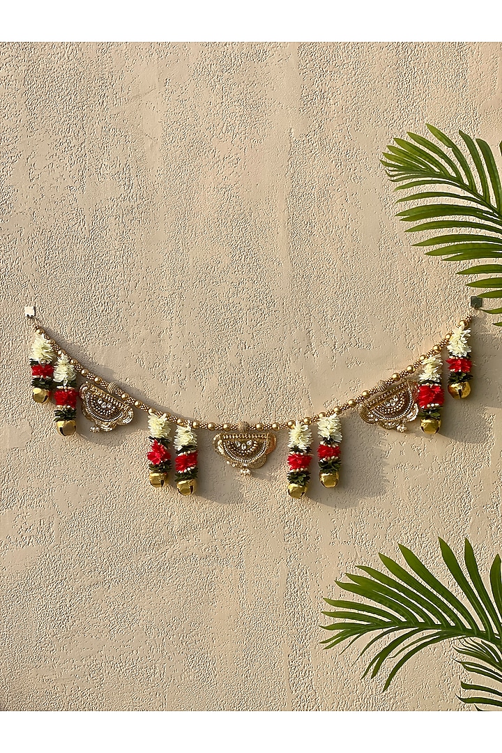 Multi-Colored Artificial Flower & Bead Embellished Handcrafted Toran by Mason Home at Pernia's Pop Up Shop