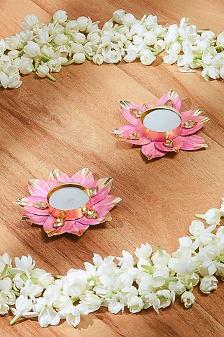 Pink Pearl Floral Tea Light Set by Mason Home