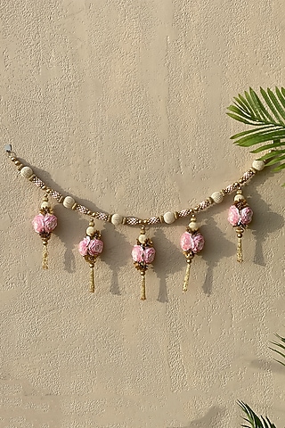 Pink & White Artificial Flower Handcrafted Toran by Mason Home