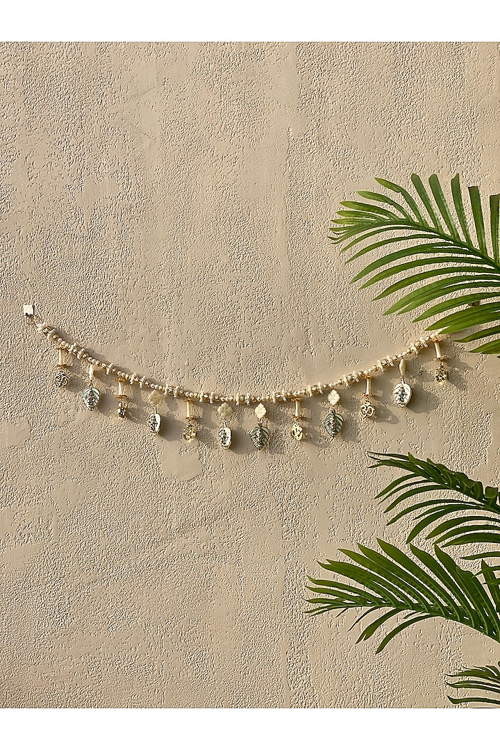 White Artificial Flower & Bead Handcrafted Toran by Mason Home