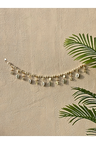 White Artificial Flower & Bead Handcrafted Toran by Mason Home