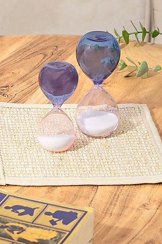 Blue & White Glass Hourglass by Mason Home