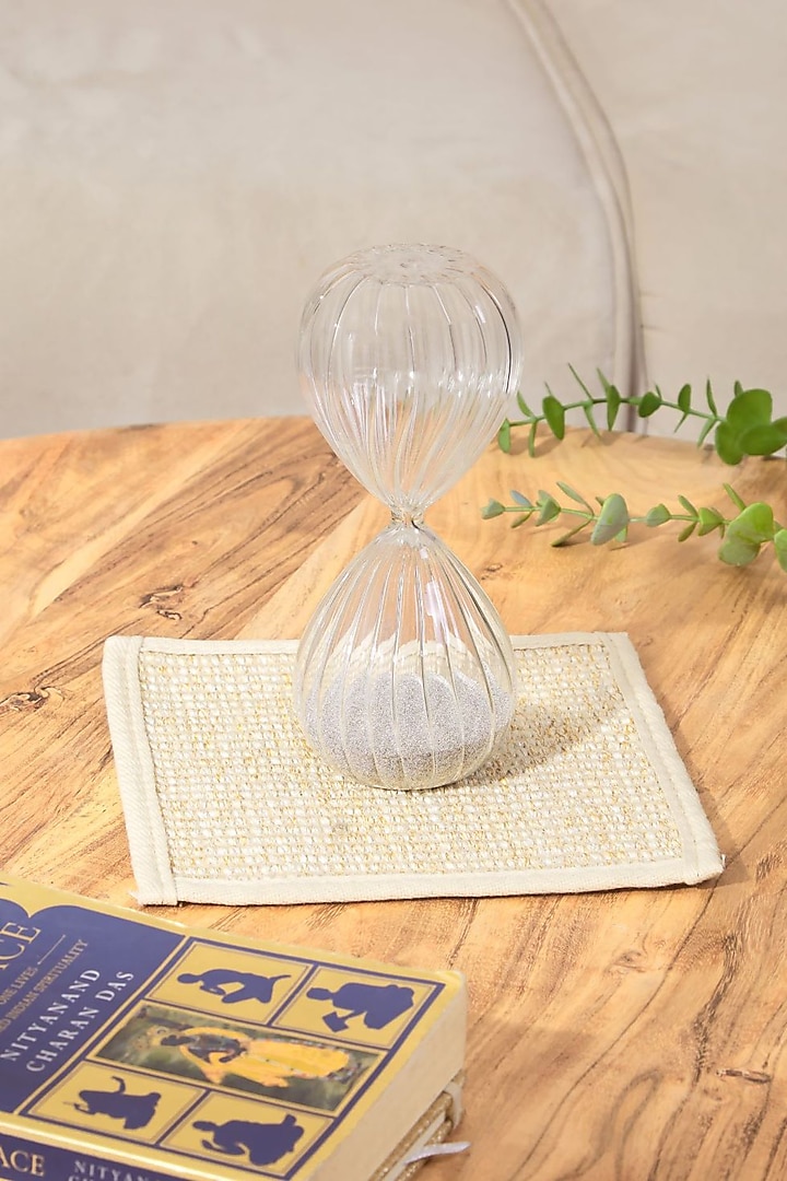 Silver Glass Hourglass by Mason Home