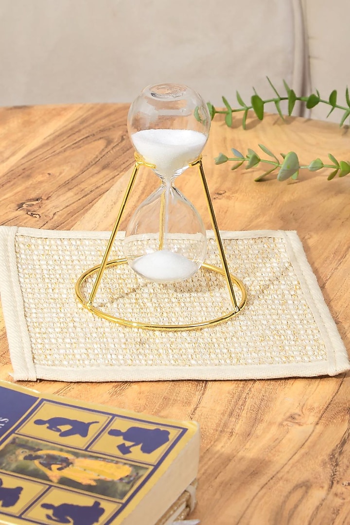 Gold Glass & Iron Gilded Hourglass by Mason Home at Pernia's Pop Up Shop