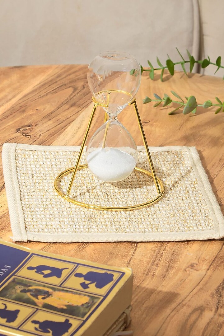 Gold Glass & Iron Gilded Hourglass by Mason Home at Pernia's Pop Up Shop