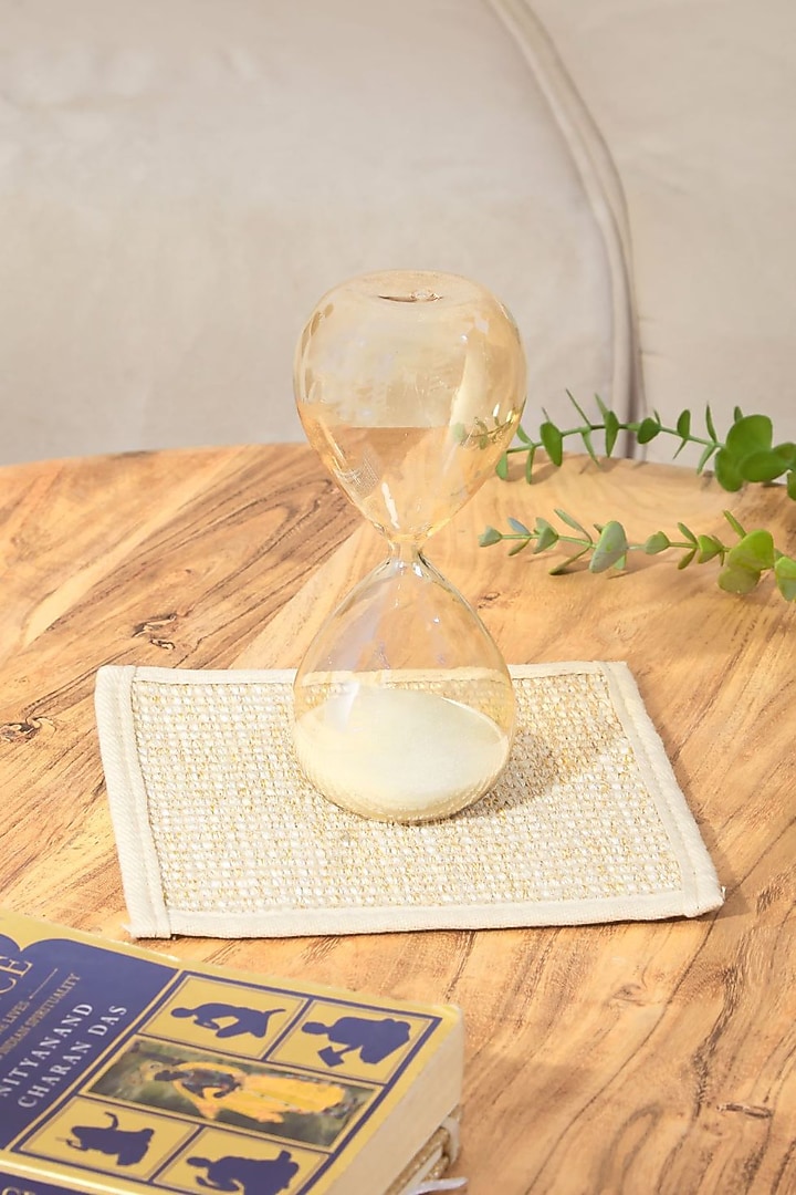 Amber Gold Glass Hourglass by Mason Home at Pernia's Pop Up Shop