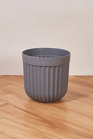 Grey PVC Ruffled Planter by Mason Home