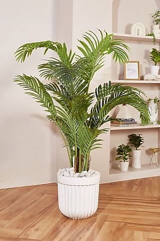 White PVC Ruffled Planter by Mason Home
