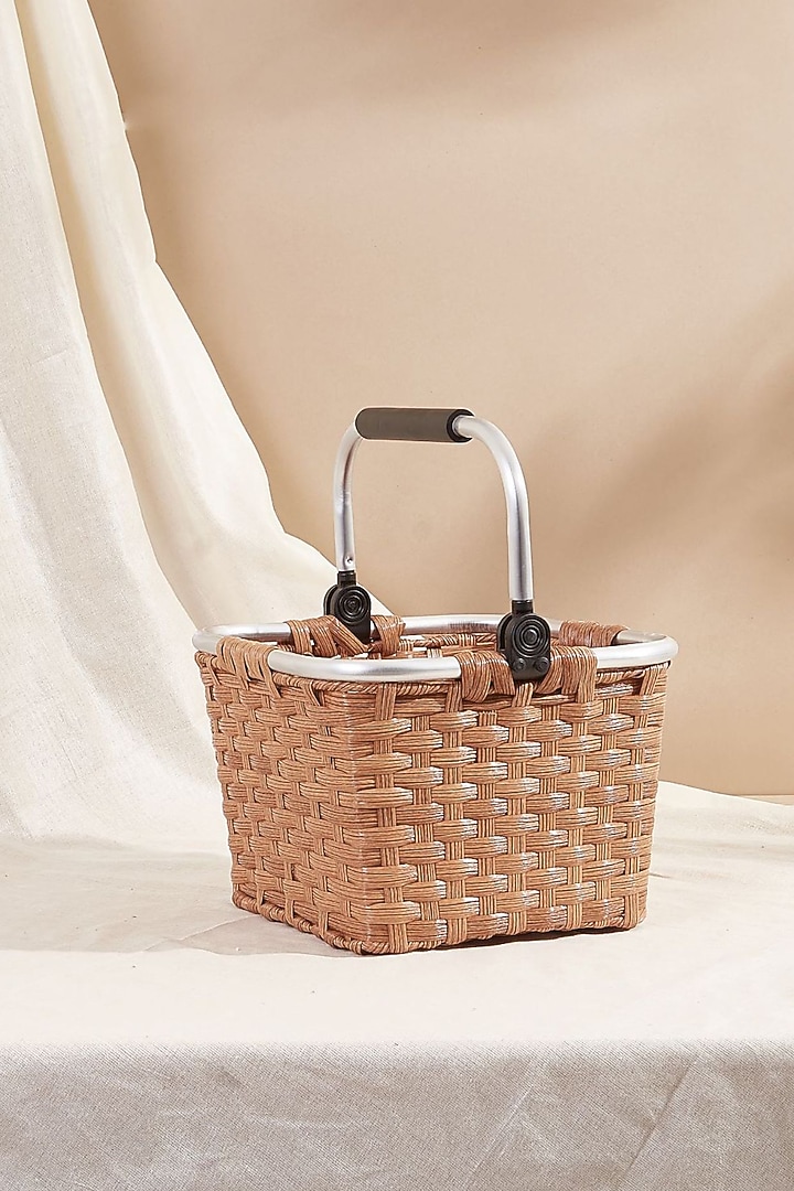 Tan Brown PVC Picnic Basket by Mason Home at Pernia's Pop Up Shop