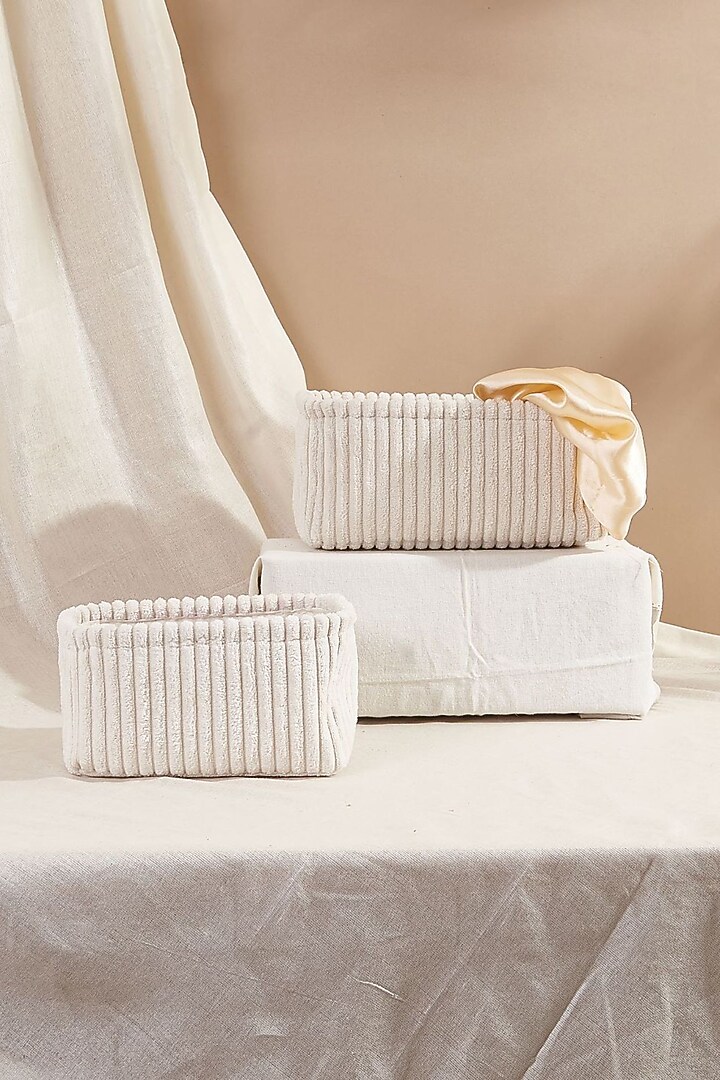 White Velvet Basket Set by Mason Home at Pernia's Pop Up Shop