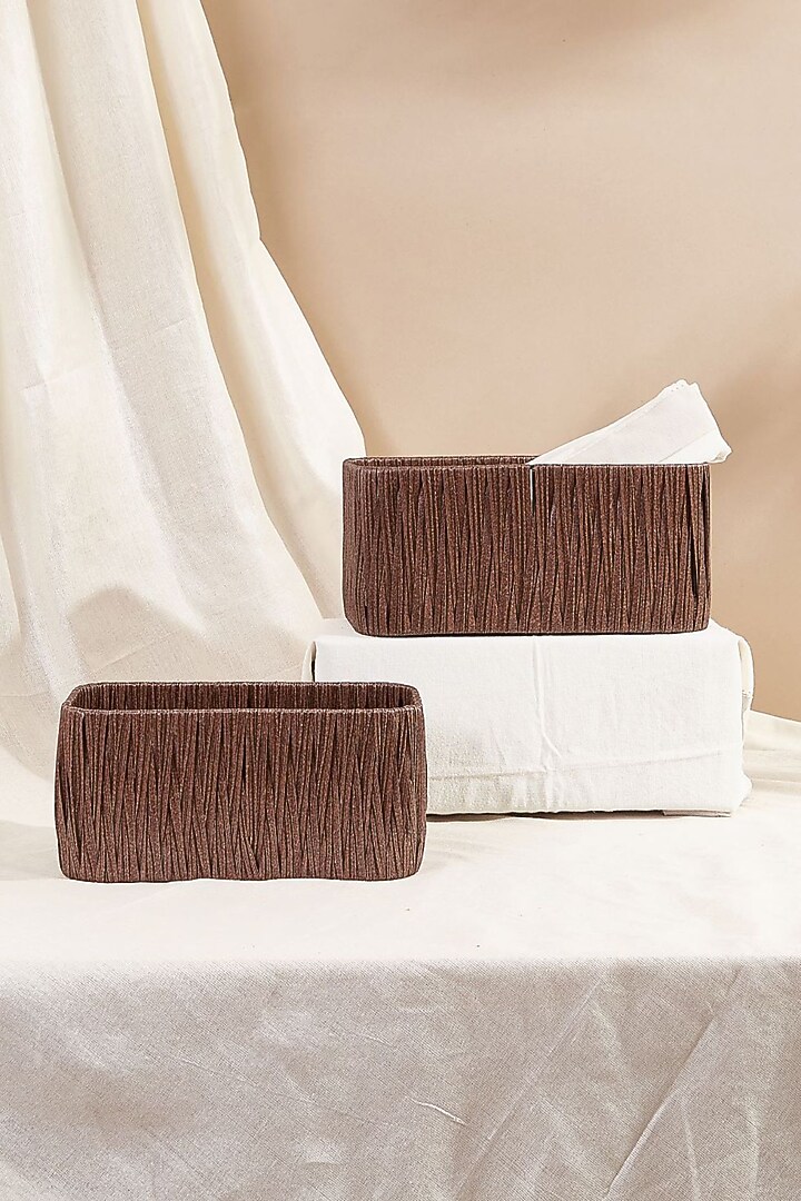 Brown PVC Basket Set by Mason Home at Pernia's Pop Up Shop