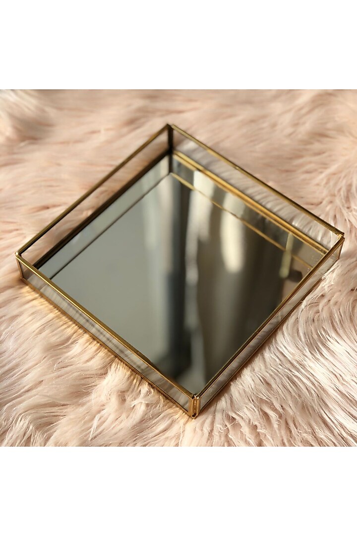 Gold Mirror & Brass Tray by Mason Home