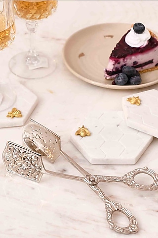 Royal Silver Botanical Scissor Tongs by Mason Home
