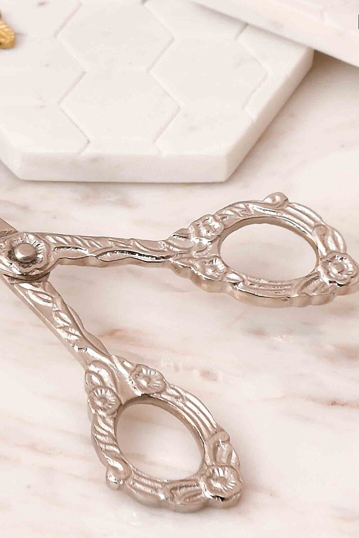 Royal Silver Botanical Scissor Tongs by Mason Home at Pernia's Pop Up Shop