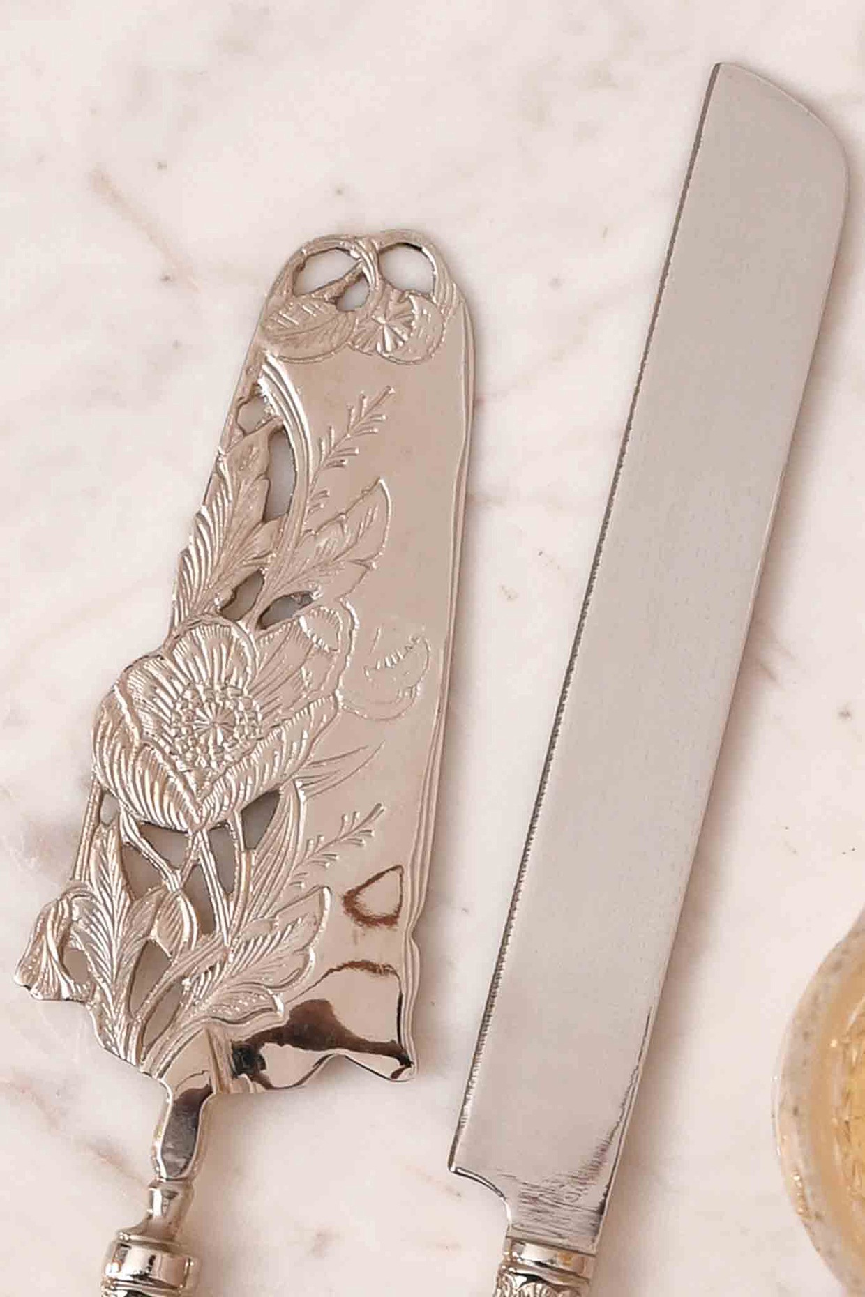 Vintage cake knife on sale and server set