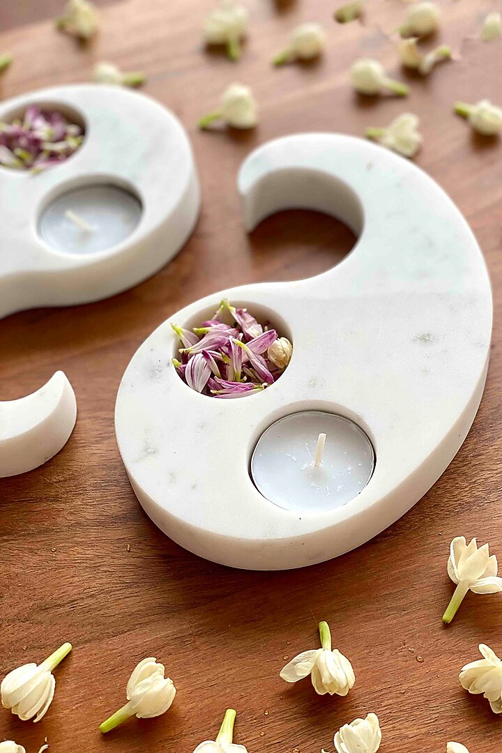 Pichola Marble Paisley Votive Holder (Set Of 2) by Mason Home at Pernia's Pop Up Shop