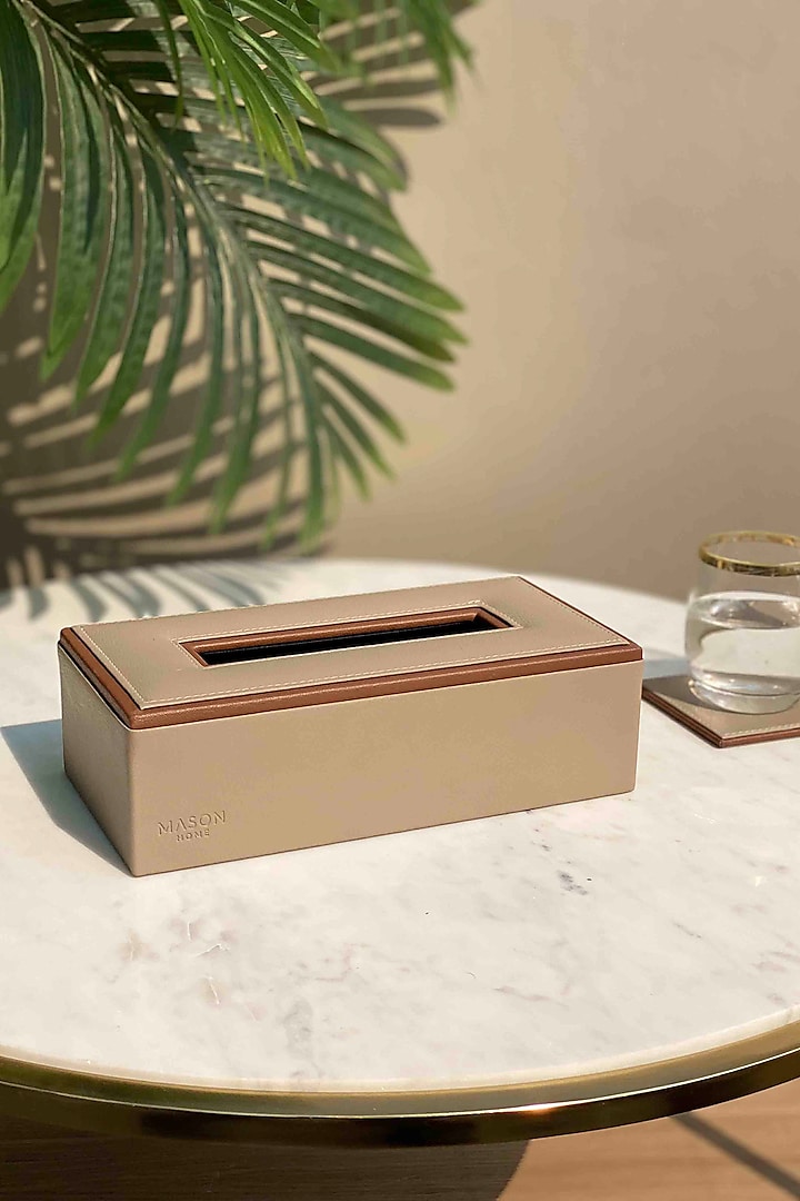 Naples Taupe Tissue Box by Mason Home