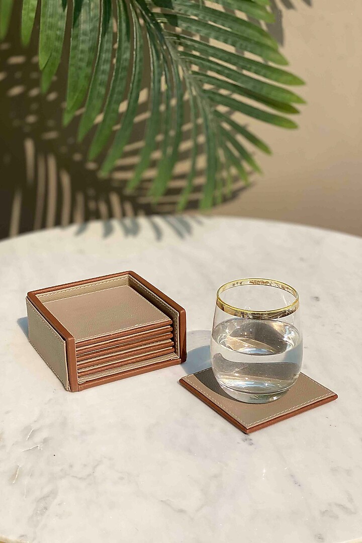 Naples Taupe Coasters (Set Of 6) by Mason Home