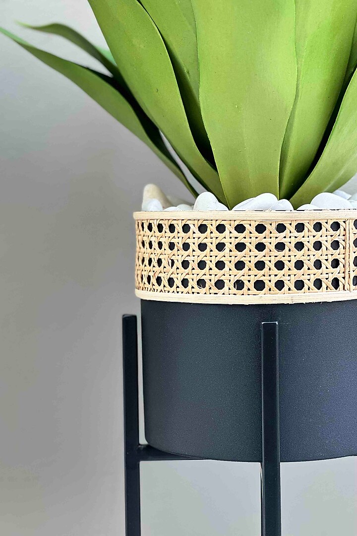Manila Rattan Black Planter (Set Of 2) by Mason Home at Pernia's Pop Up Shop