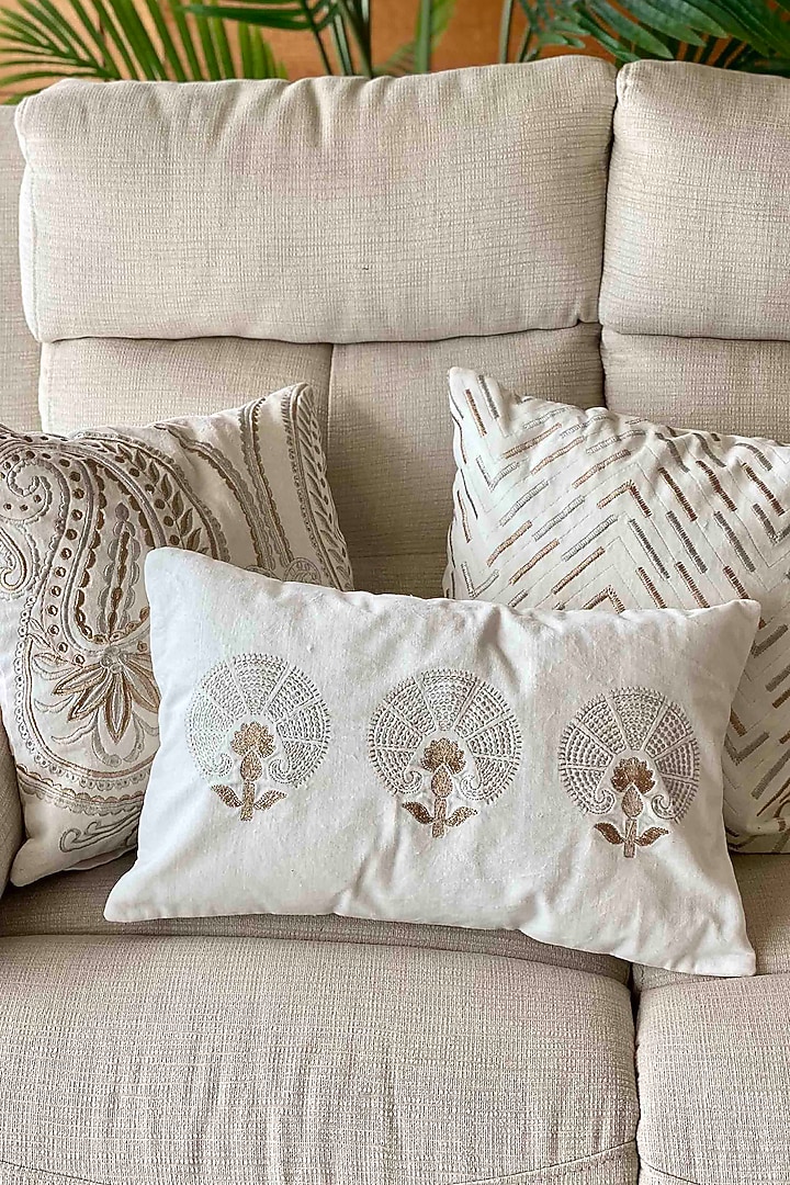 Pichola Silver & Copper Paisley Cushion by Mason Home at Pernia's Pop Up Shop