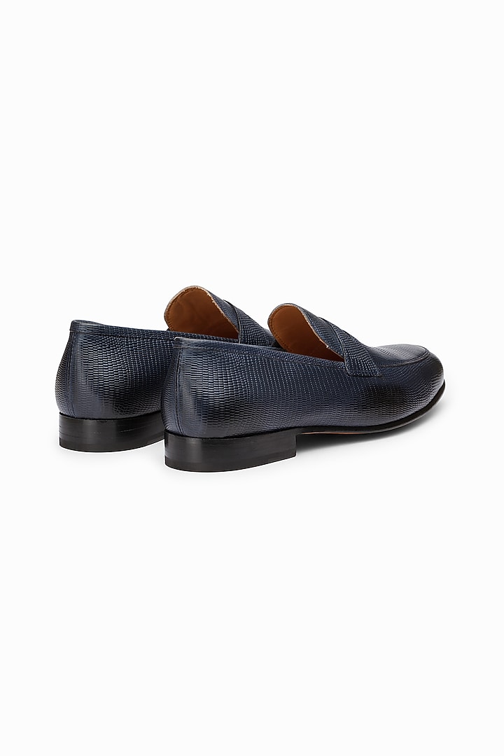 Navy Blue Calf Leather Loafers by 3DM Lifestyle at Pernia's Pop Up Shop