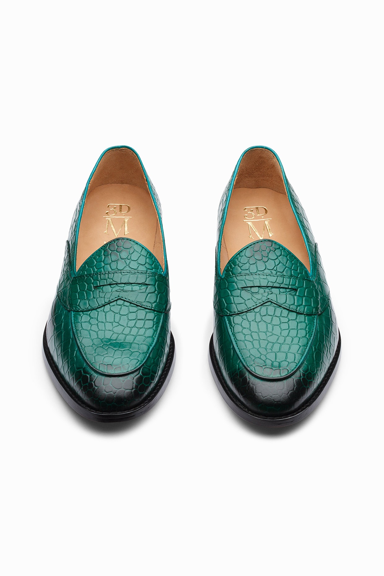 teal green loafers