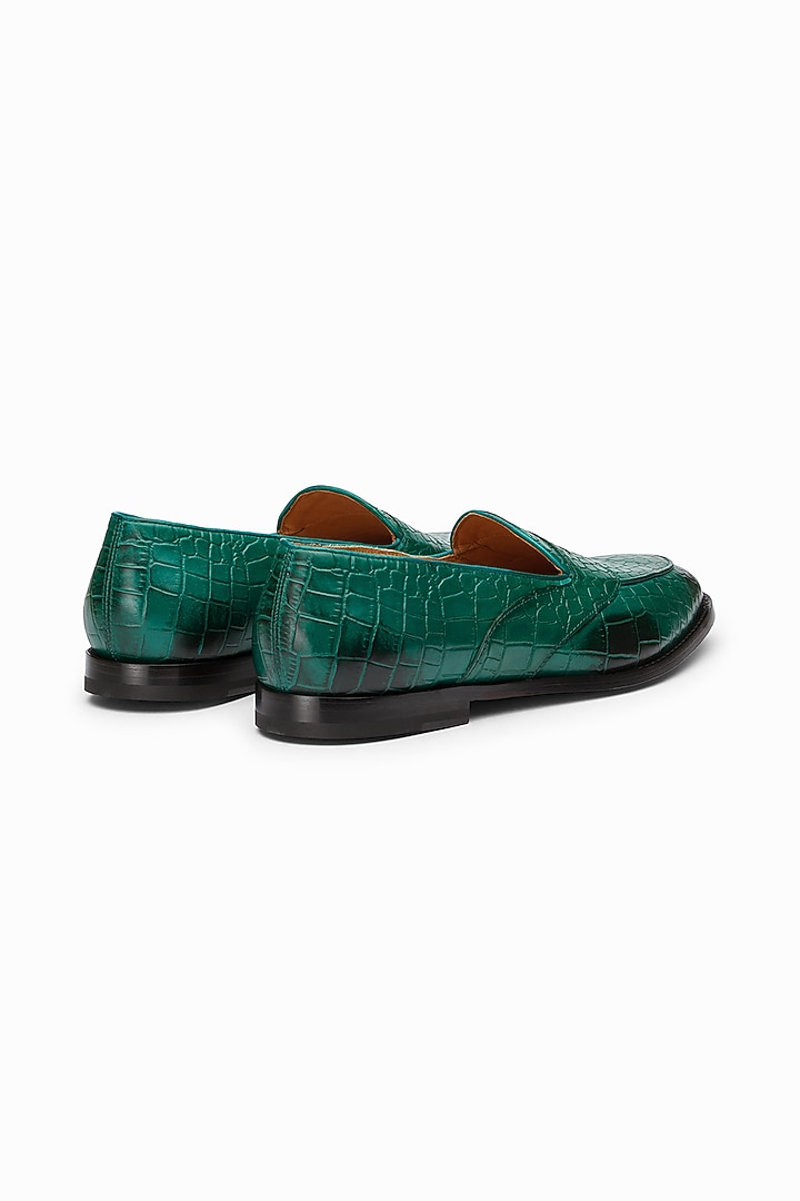 Bottle Green Calf Leather Loafers by 3DM Lifestyle at Pernia's Pop Up Shop