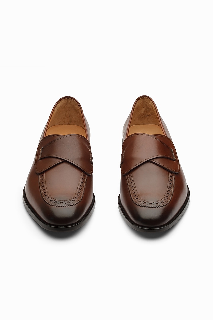 Dark Brown Leather Loafers by 3DM Lifestyle at Pernia's Pop Up Shop