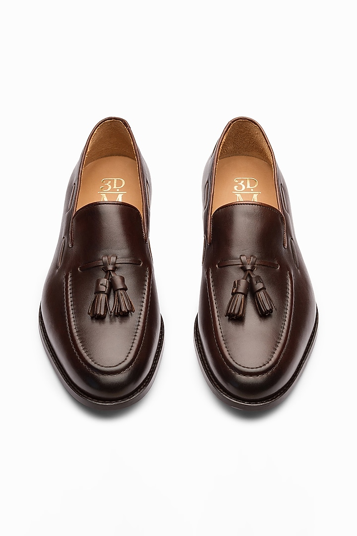 Dark Brown Calf Leather Loafers by 3DM Lifestyle at Pernia's Pop Up Shop