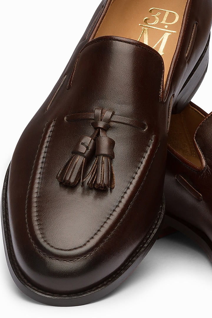 Dark Brown Calf Leather Loafers by 3DM Lifestyle at Pernia's Pop Up Shop