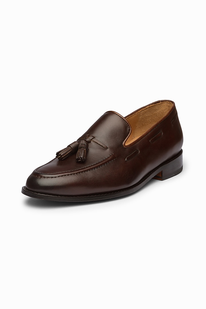 Dark Brown Calf Leather Loafers by 3DM Lifestyle at Pernia's Pop Up Shop