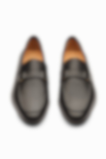Black Grain Leather Loafers by 3DM Lifestyle