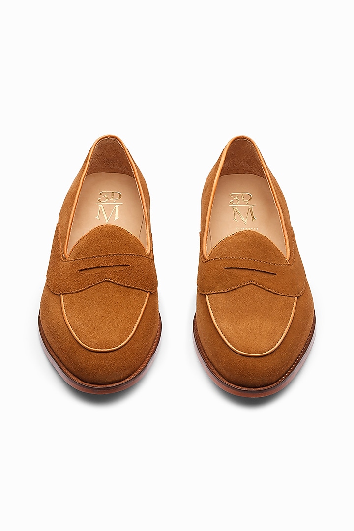 Tan Brown Calf Leather Loafers by 3DM Lifestyle at Pernia's Pop Up Shop
