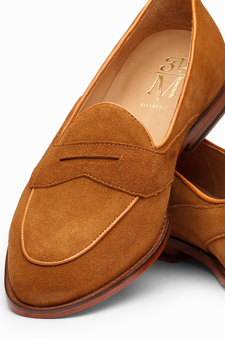 Tan Brown Calf Leather Loafers by 3DM Lifestyle at Pernia's Pop Up Shop