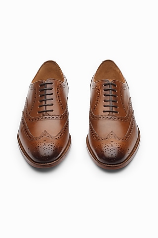 Tan Leather Hand Painted Loafers by 3DM Lifestyle