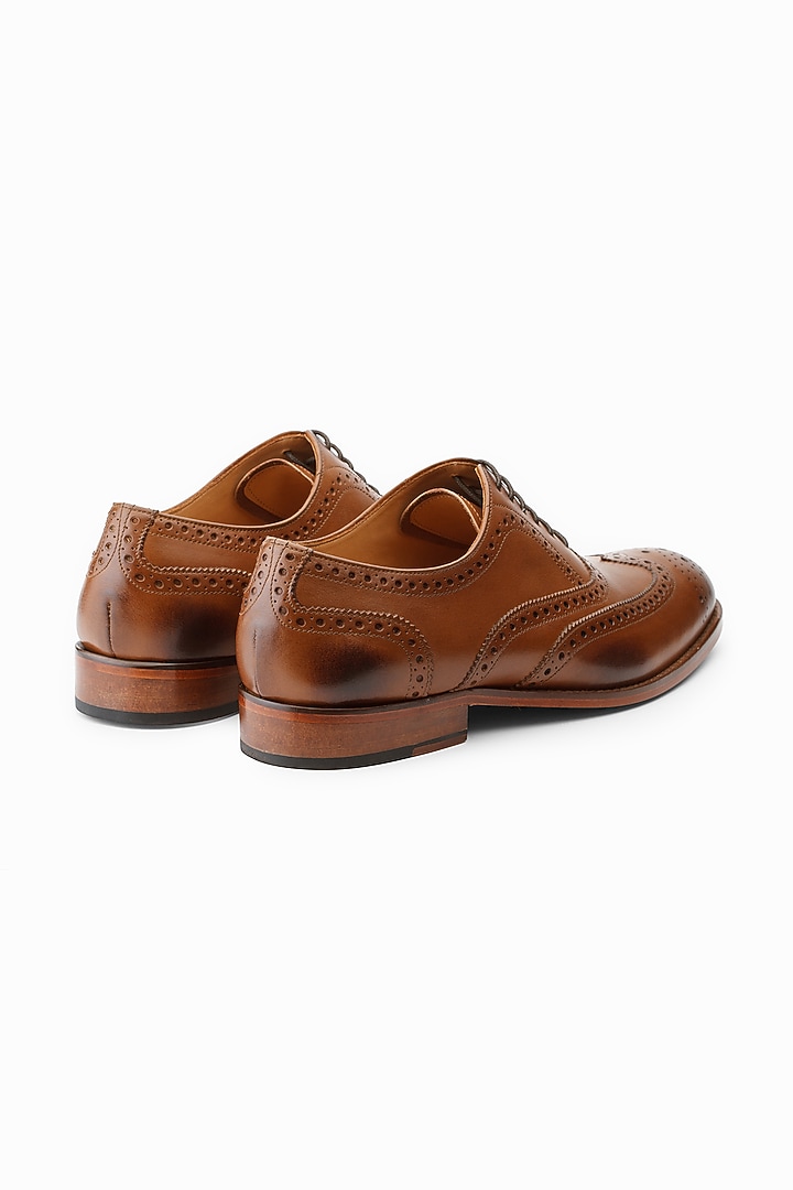 Tan Leather Hand Painted Loafers by 3DM Lifestyle at Pernia's Pop Up Shop