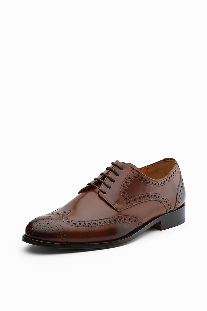 Medium Brown Leather Hand Painted Loafers by 3DM Lifestyle at Pernia's Pop Up Shop