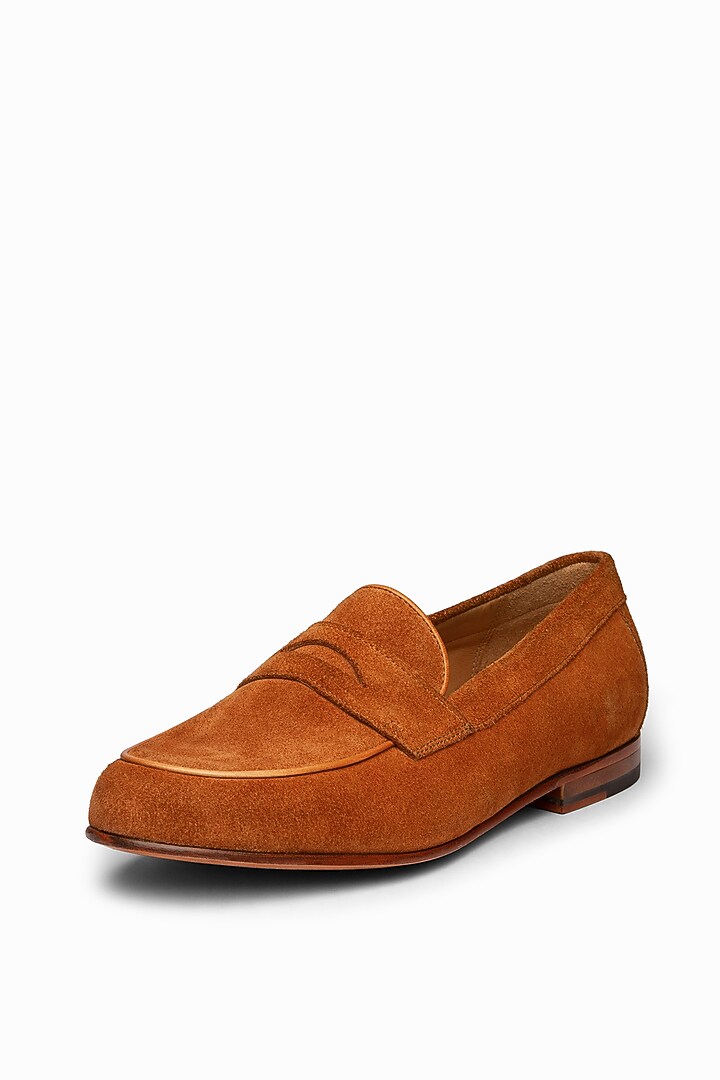 Orange Suede Hand Painted Shoes by 3DM Lifestyle at Pernia's Pop Up Shop