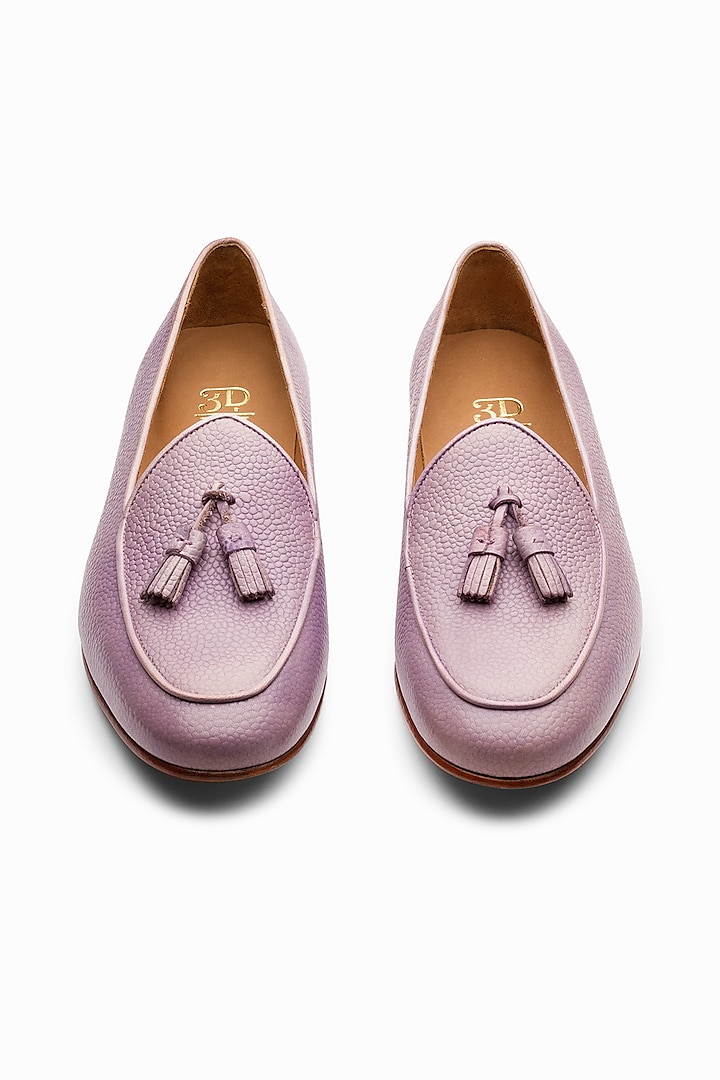 Purple Leather Hand Painted Loafers by 3DM Lifestyle