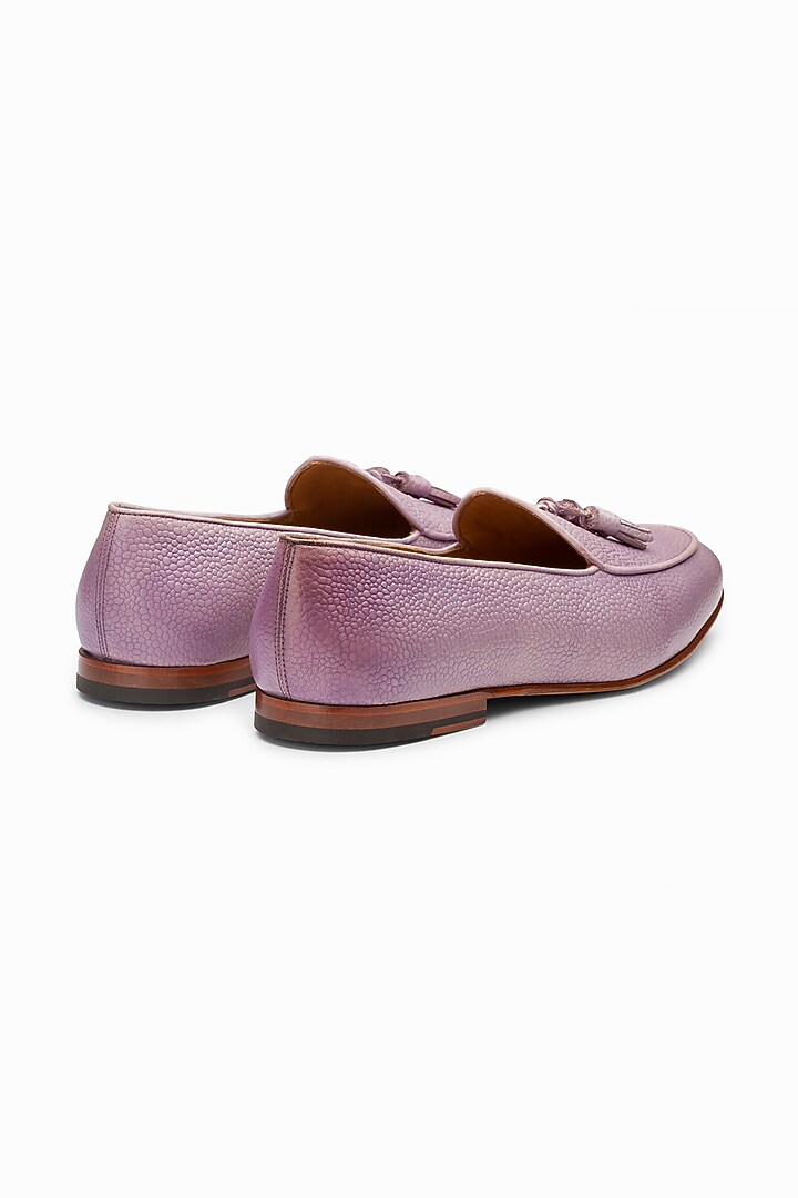 Purple Leather Hand Painted Loafers by 3DM Lifestyle at Pernia's Pop Up Shop