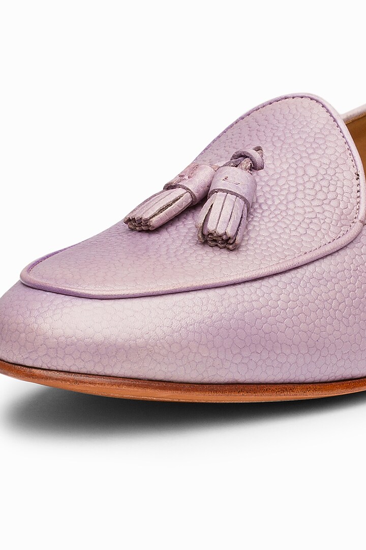 Purple Leather Hand Painted Loafers by 3DM Lifestyle at Pernia's Pop Up Shop