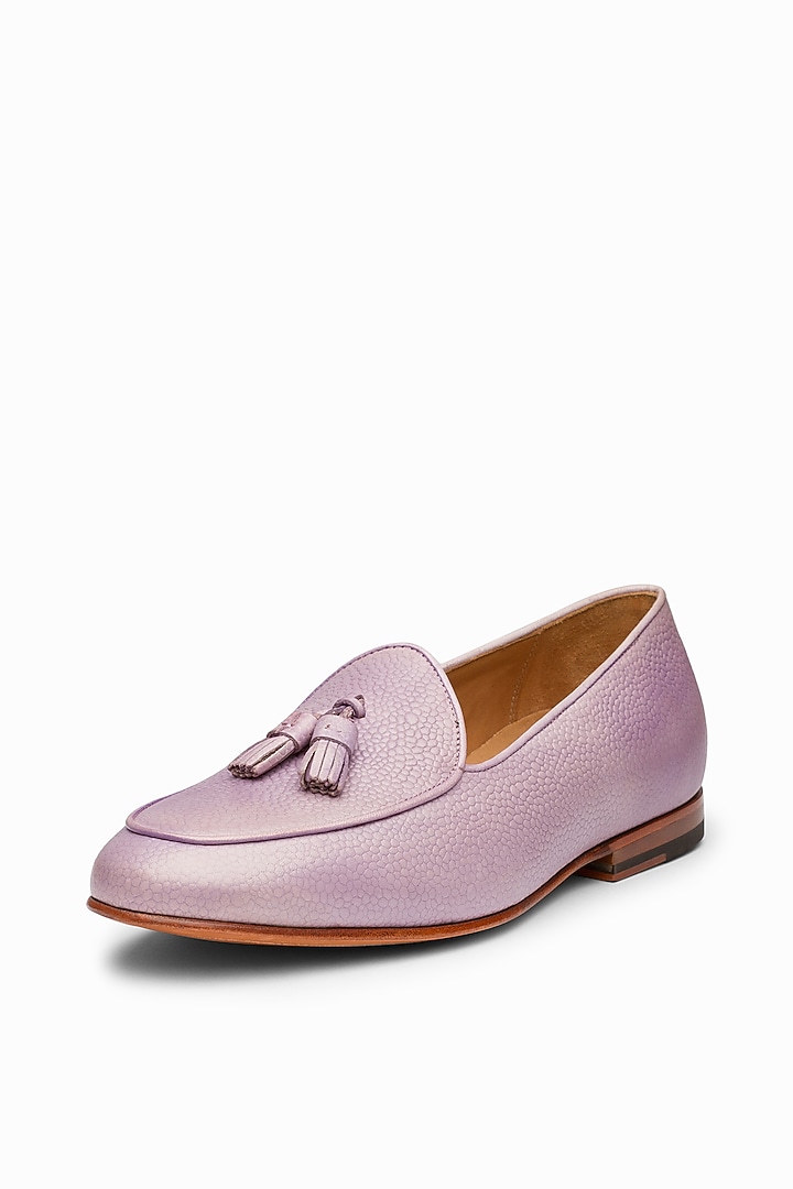 Purple Leather Hand Painted Loafers by 3DM Lifestyle at Pernia's Pop Up Shop