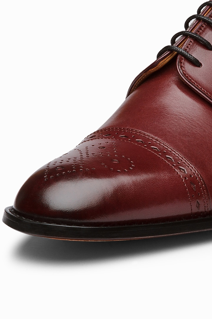 Burgundy Hand Painted Shoes by 3DM Lifestyle at Pernia's Pop Up Shop